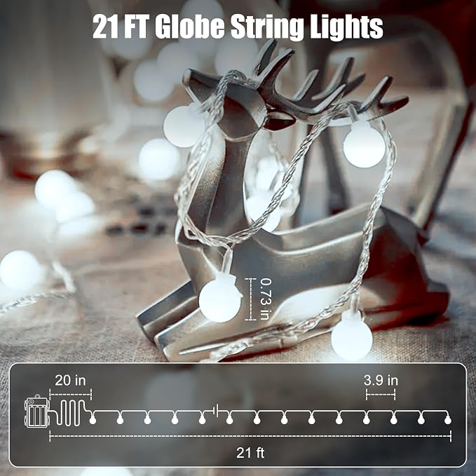 2 Pack Globe String Lights Battery Operated - Image 5