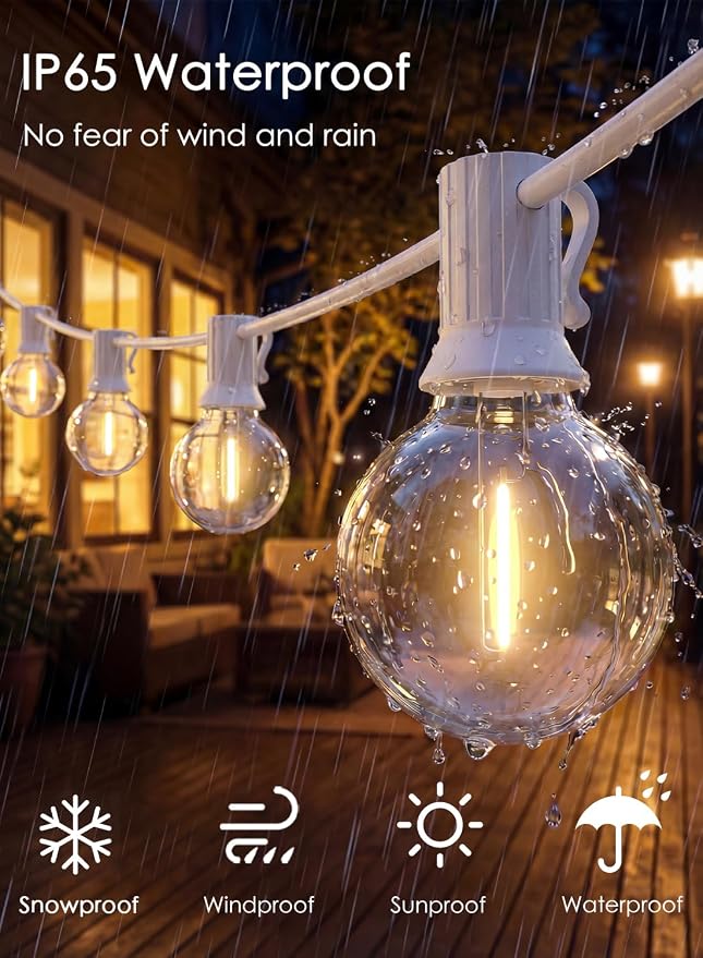 25FT G40 LED White Outdoor String Lights - Image 5