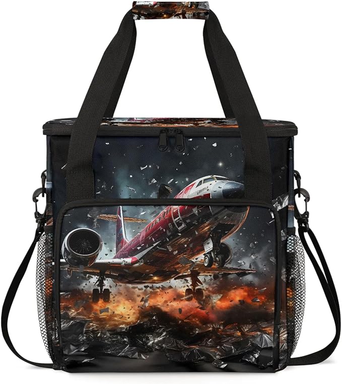Retro Airplane Coffee Maker Carring Bag, Large Insulated Storage Organizer Case by Home