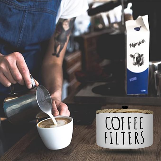 Coffee Filter Holder Filter Box Storage Container Rustic Filter Dispenser Basket - Image 5