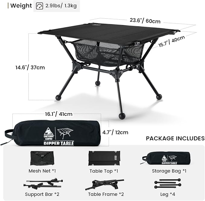 ONETIGRIS Dipper Camping Table, Lightweight Portable Folding Table - Image 2