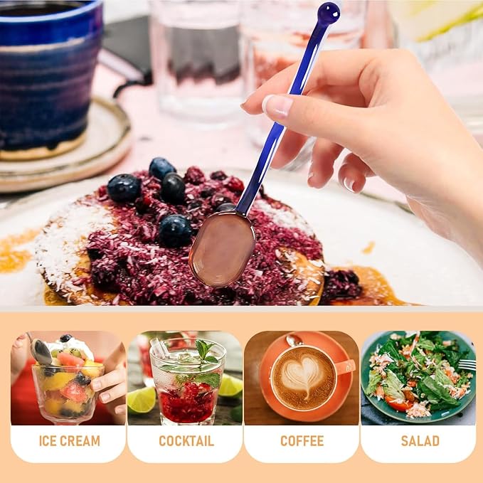 Glass Spoons, Heat Resistant Transparent Crystal Teaspoons 6.1 Inches Mini - Image 7