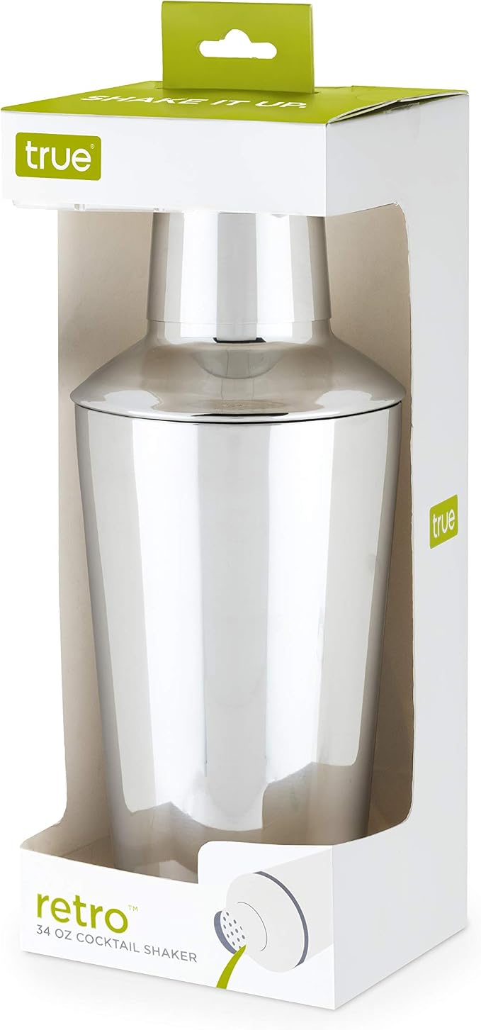 True Retro Stainless Steel Cocktail Shaker, Cold Brew Cocktails, Whiskey Sour - Image 3