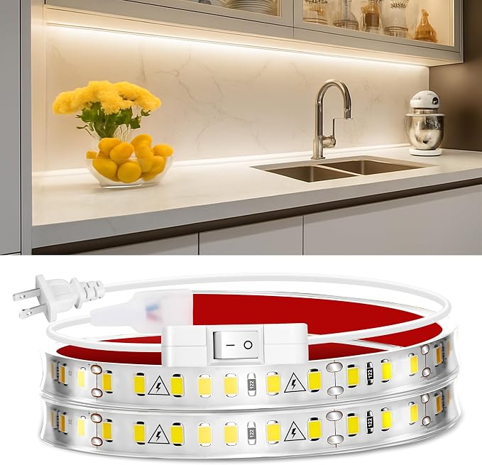 maylit Under Cabinet Strip Lighting Plug in 36in, Ultra Bright Small LED Light by maylit