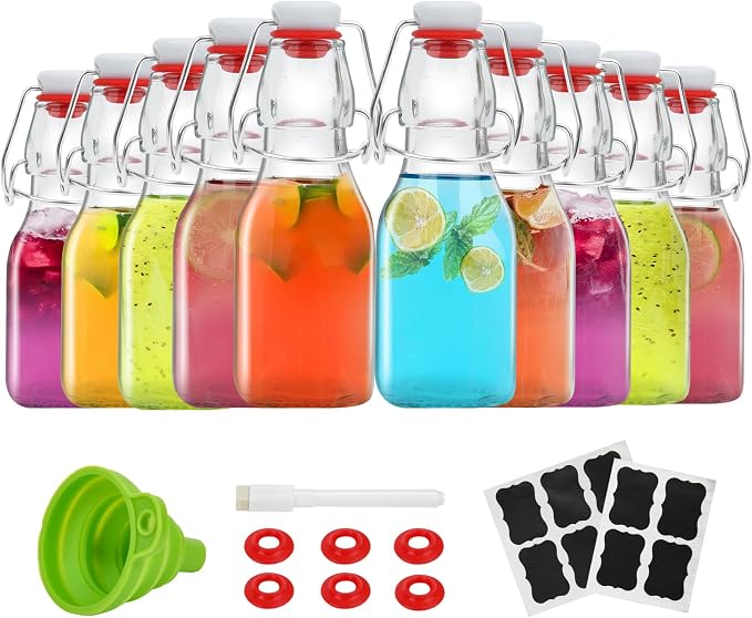 ZEBEIYU Swing Top Glass Bottles 4 oz by ZEBEIYU