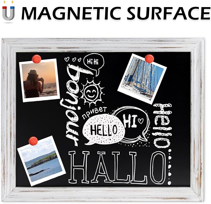 Rustic Magnetic Chalkboard Signs 16 x 20 inch Wood Framed Wall Hanging Display - Image 3