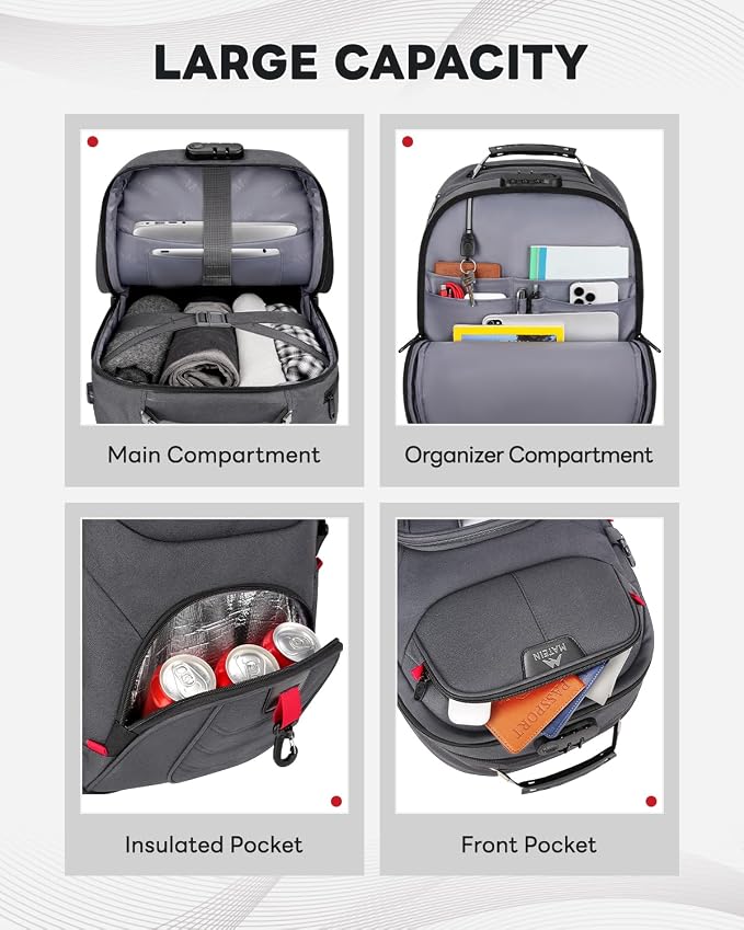 MATEIN Rolling Laptop Bag with Larger Wheels, 17 Inch Spacious Roller Back - Image 5