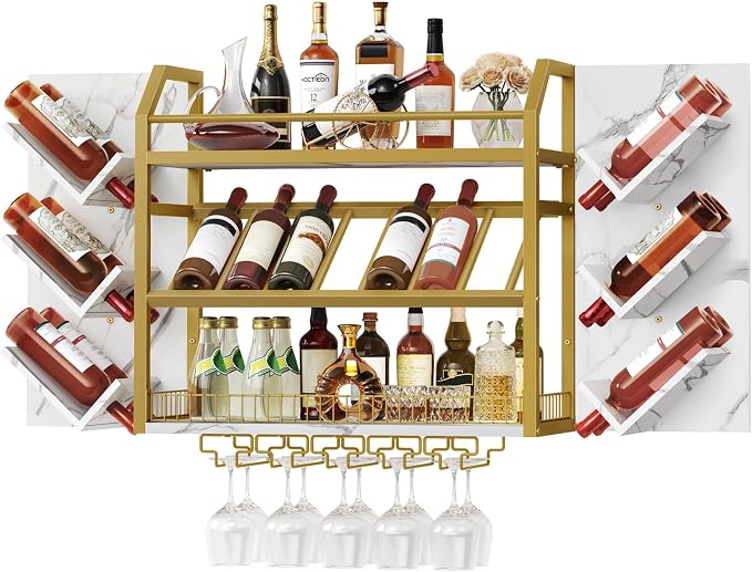Hoctieon Wall Mounted Wine Rack, 3 Tier Hanging Wine Racks - Image 8
