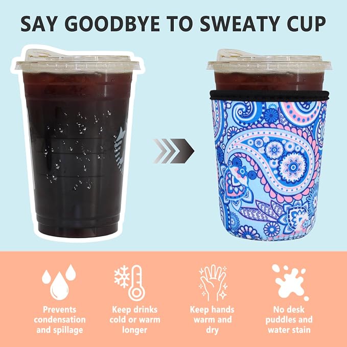 3 Pack Reusable Iced Coffee Sleeves - Image 4