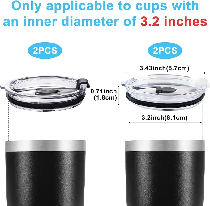 HINZIC 4 Pack Replacement Lids for 20 oz Tumbler, Travel Spill Proof Resistant - Image 2