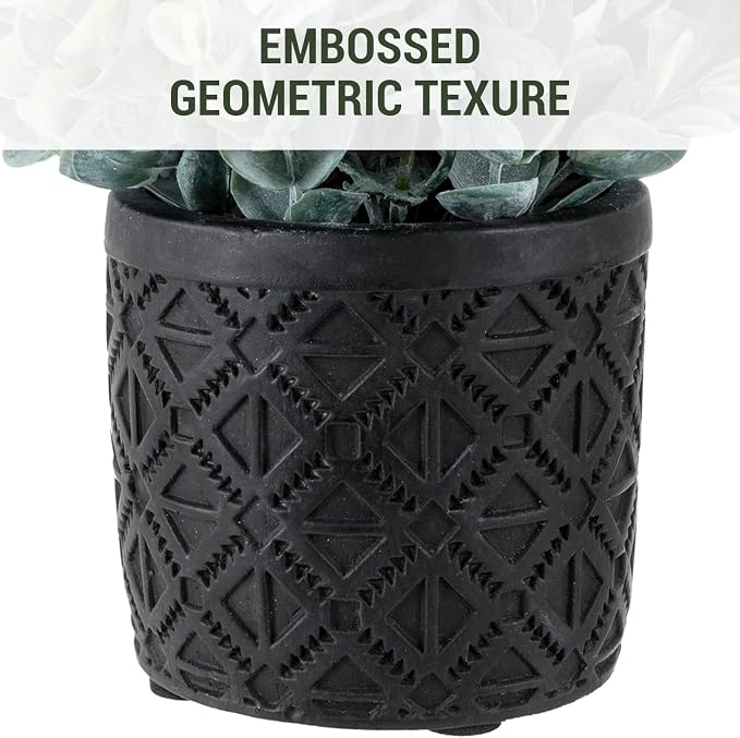 MyGift Artificial Eucalyptus Plant in Modern Gray Concrete Pots - Image 2