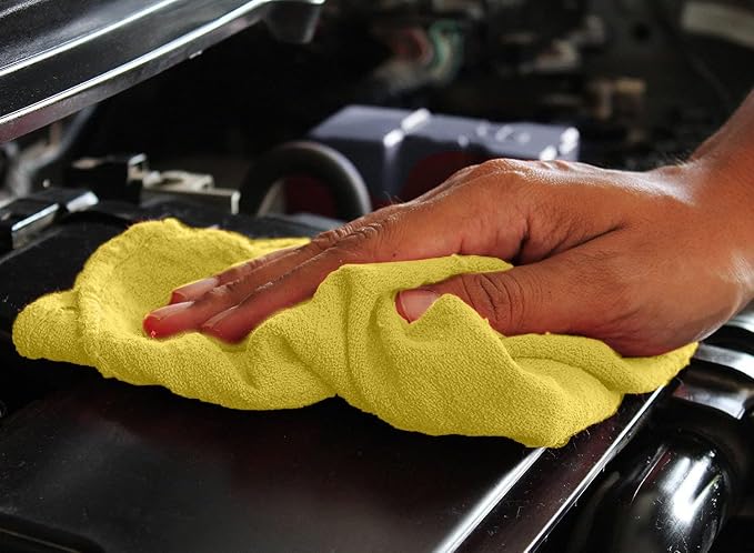 DAN RIVER Shop Towels, 50 Pack Commercial Use Yellow Terry Cloth Rags - Image 8