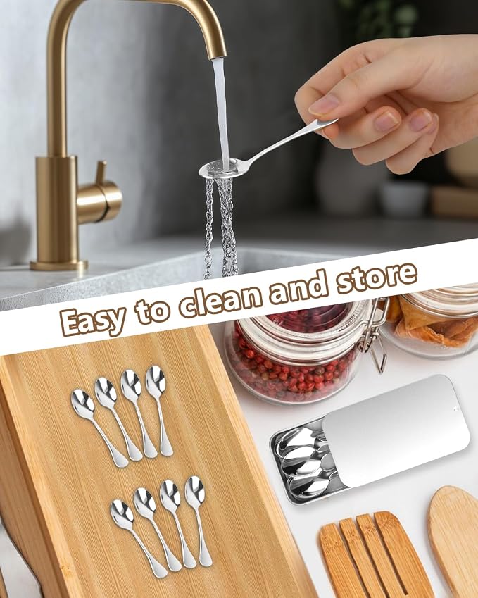 8PCS Mini Stainless Steel Spoons - Image 7