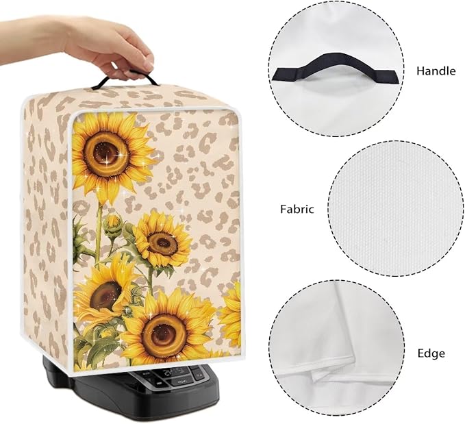 Leopard Sunflower Coffee Maker Covers, Anti Dust Covers - Image 6