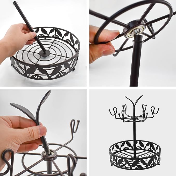 VANRA Coffee Mug Holder Stand 6 Hooks Rotating Mug Rack Countertop - Image 5