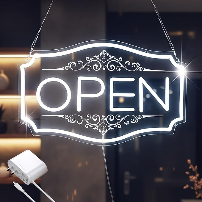 Open Sign for Business, LED Dimmable Neon Open Sign by zontruxe