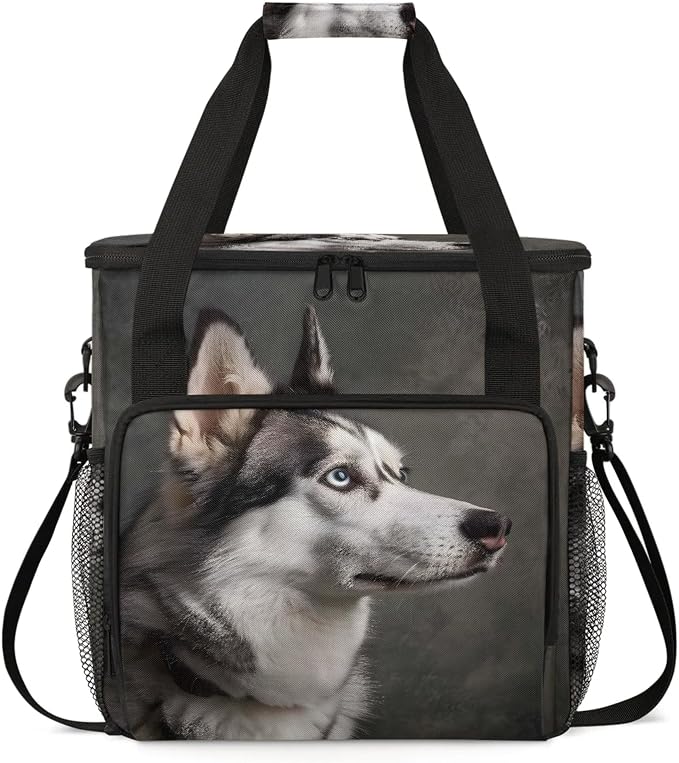 Cool Husky Dog Coffee Maker Carring Bag, Large Insulated Storage Organizer Case by Home