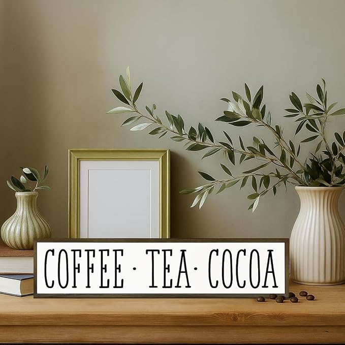 Rustic Wooden Coffee Tea Cocoa Sign - Image 4