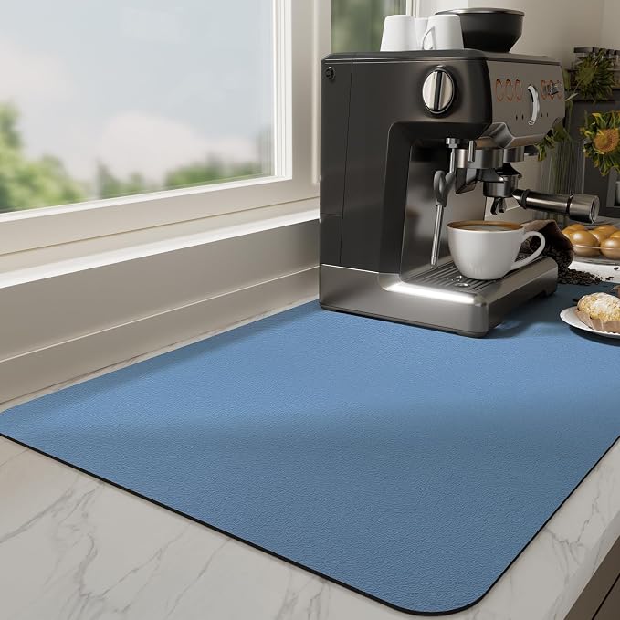 Ecotrim Absorbent Coffee Mat, Stain Hiding PU Leather Surface, Non-Slip Natural by Unknown