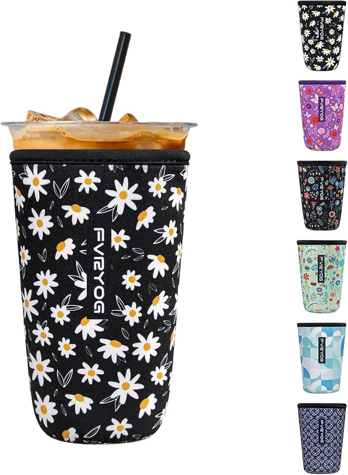 Reusable Insulated Neoprene Iced Coffee Sleeves by Fvryog