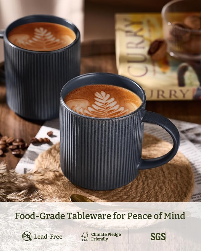 famiware Coffee Mug Set for 6, Star 16 oz Catering Mugs Cup Set - Image 2