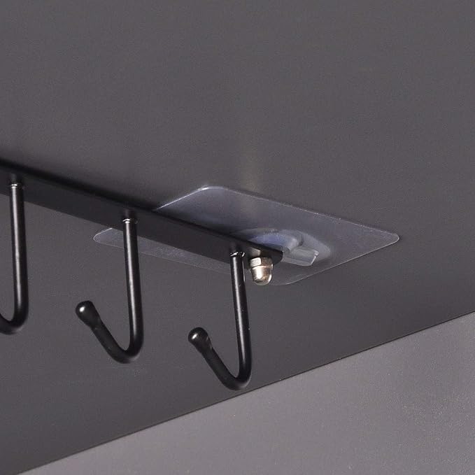 AliCH 2pcs Mug Hooks Under Cabinet Mug Holder Rack, Nail Free Adhesive Coffee - Image 8