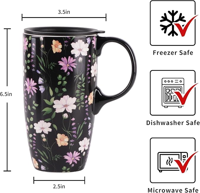 Topadorn Porcelain 17oz Ceramic Travel Mug - Image 5