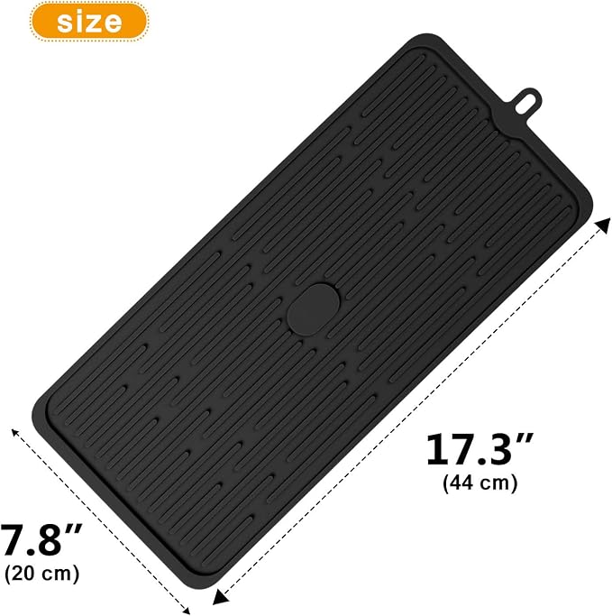 Silicone Dish Drying Mat 18”x8”, Heat Resistant Trivets - Image 4