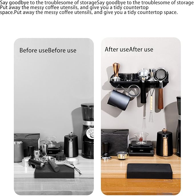 Wall Mounted Coffee Station Organizer, ABS Coffee Distributor Tamper 58mm - Image 7