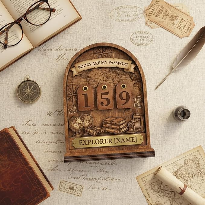 Personalized Book Read Tracker, Wooden Books Read This Year Counter, Reading - Image 2
