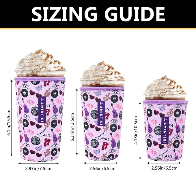 3 Pack Reusable Sleeve for Iced Coffee Cup, Coffee Neoprene Sleeve for Iced&Hot - Image 3