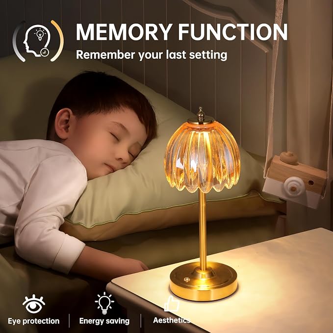 Shenmoyl Tulip Table Lamp with 5000mAh Battery & Touch Control, Cordless Table - Image 6