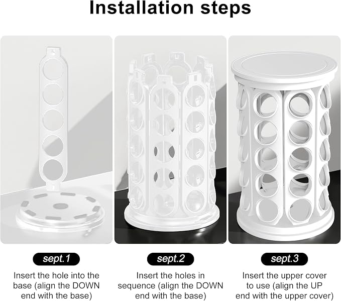 CEHNCEH K Cup Holder: Coffee Pod Carousel Organizer, Compatible - Image 2