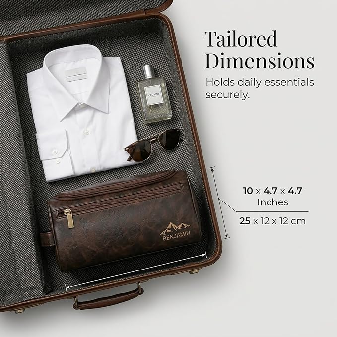 Ayperoad® Personalized Leather Toiletry Bag - Image 9