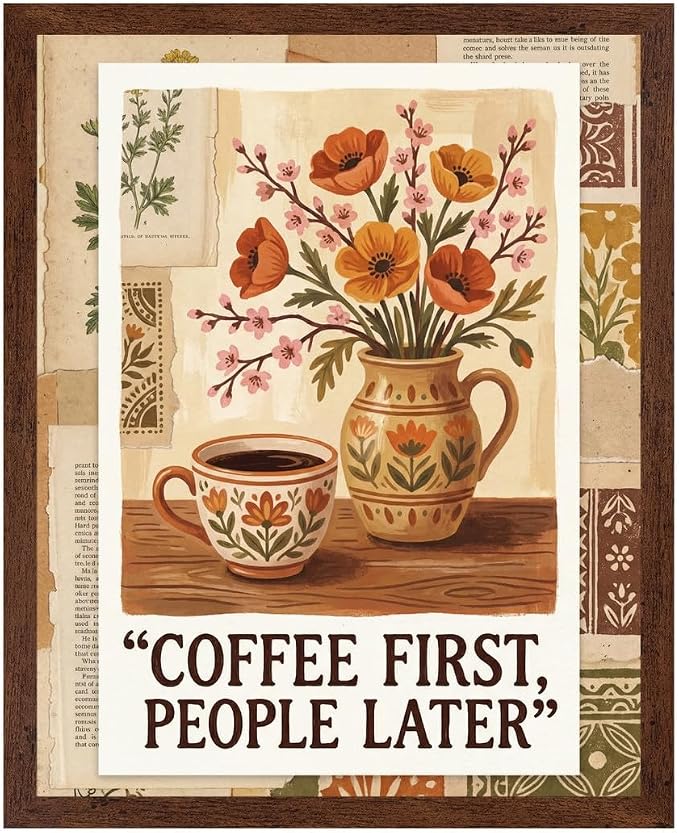 Lawrence Williams Designs Coffee First People Later Poster by LawrenceWilliamsDesigns