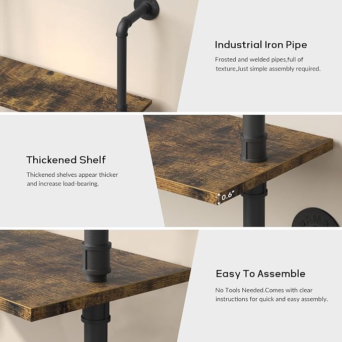 Merapi 5 Tier Wall Mounted Shelves - Image 6