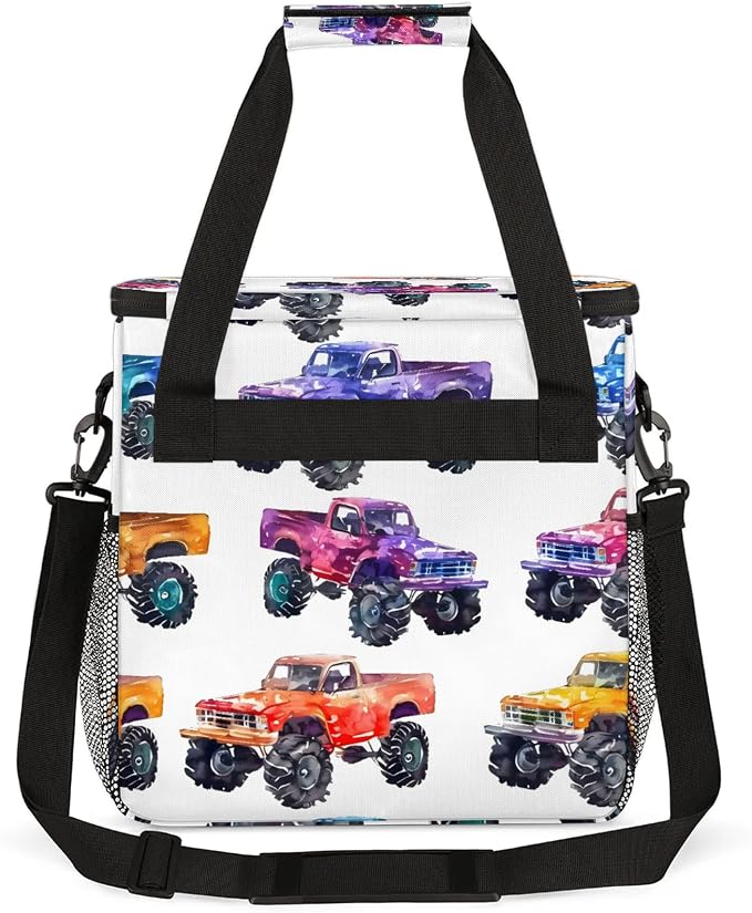 Cars Monster Trucks Coffee Maker Carring Bag, Large Insulated Storage Organizer - Image 5
