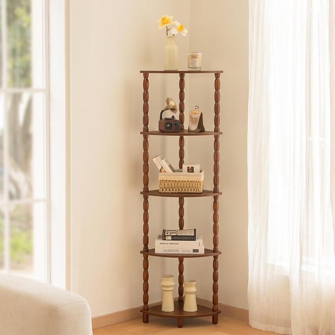 MaxSmeo Corner Shelf, 5-Tier Corner Bookshelf - Image 5