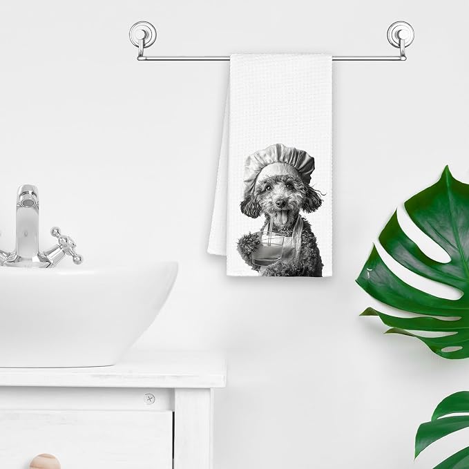 Dog Poodle Kitchen Towels, Funny Cute Hand Bathroom Towels Gifts - Image 5