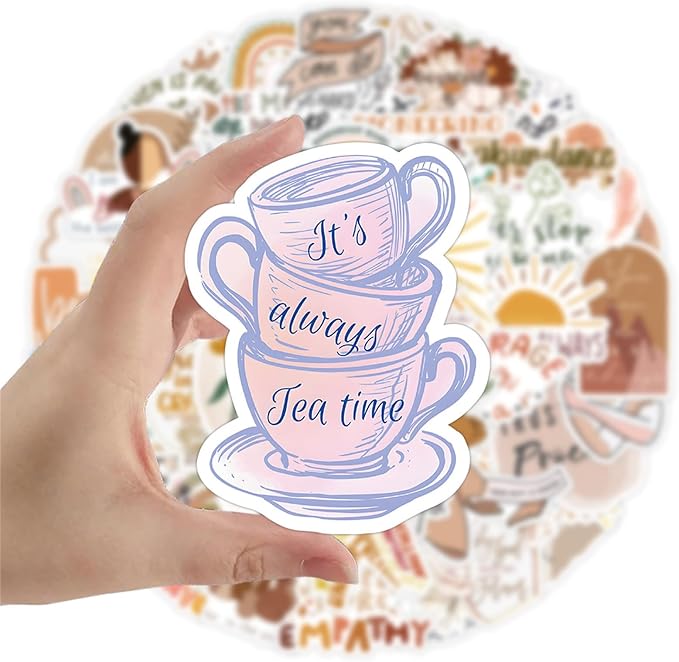 50pcs Aesthetic Tea Time Stickers - Image 4
