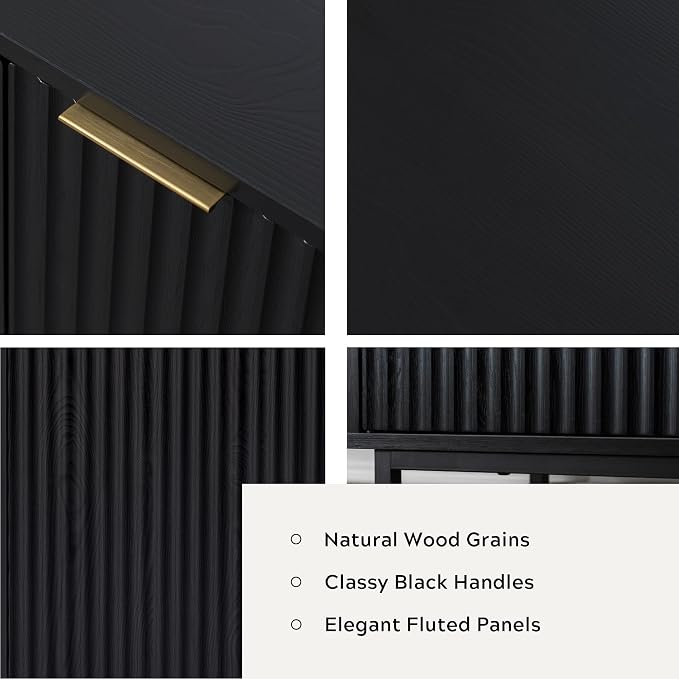 Fluted Storage Cabinet with 4 Doors - Image 5