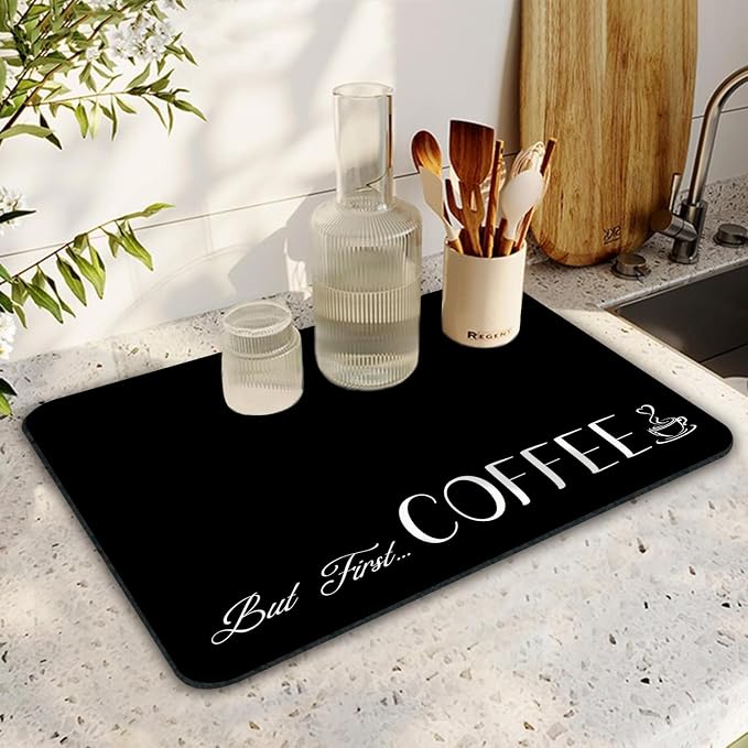 Coffee Bar Mat Rubber Dish Drying Mat - Image 2