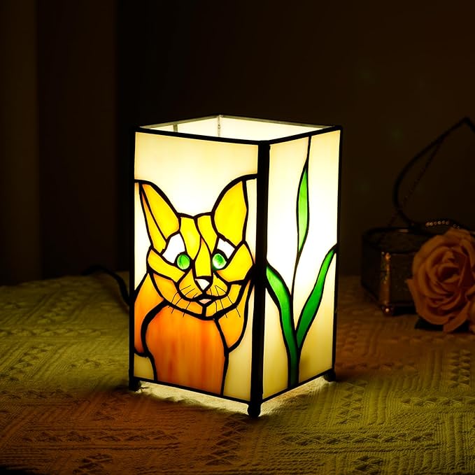 Halloween Tiffany Lamp Stained Glass lamp Small Bedside Table Lamps by KIPHEPI