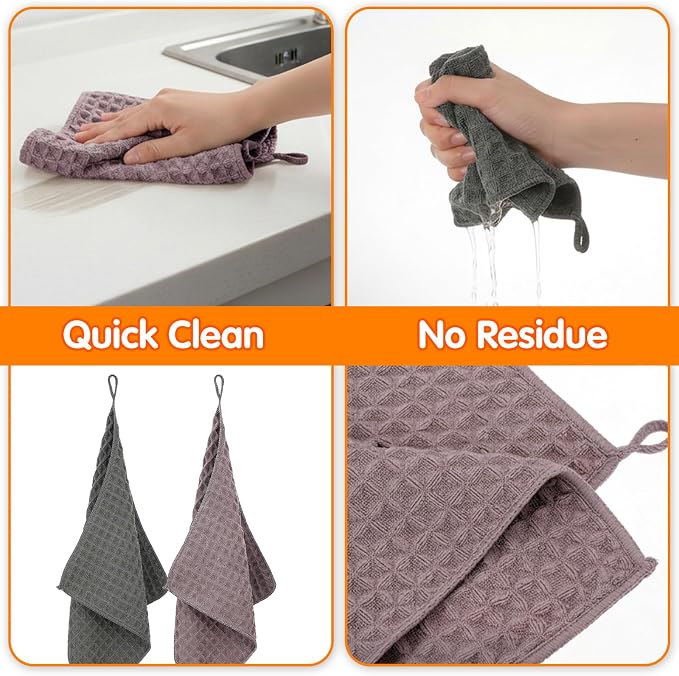 2Pcs 12''x12'' Barista Towels Waffle Microfiber Towel Espresso Machine Cloth - Image 5