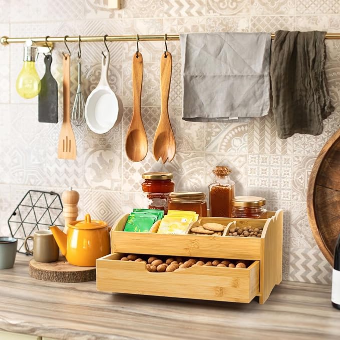 Covzoe Bamboo Coffee Station Organizer - Image 7