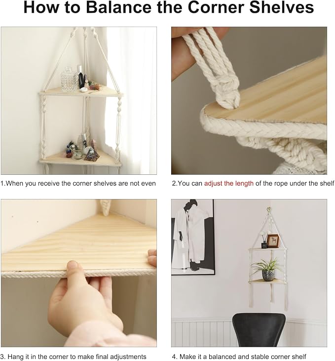 Artilady Macrame Corner Shelf Wall Hanging - Image 5