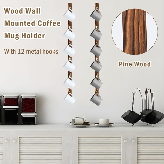 2 Pack Coffee Mug Wall Rack - Image 7