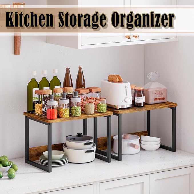 MARTY Kitchen Countertop Organizer Cabinet Shelf, 17x12.4 Large Spice Racks - Image 2