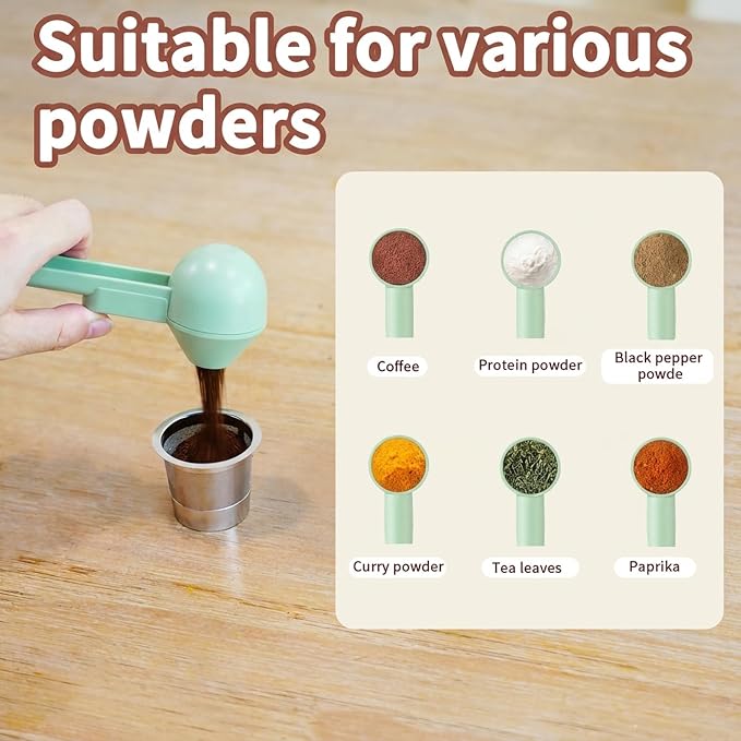 Coffee Scoop with Funnel for Ground Coffee, Protein Powder & Tea, for Reusable - Image 5