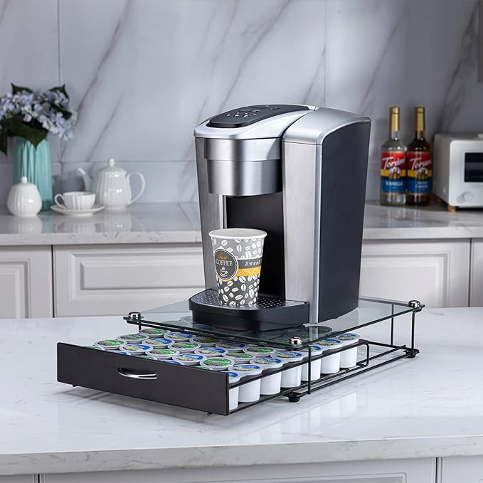 Coffee Pod Holder for Keurig Pods Glass Top Drawer, K cup Holder Capsule - Image 6